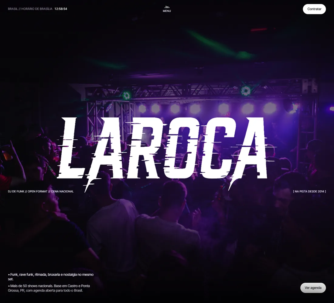 DJ Laroca, site · música: tela inicial