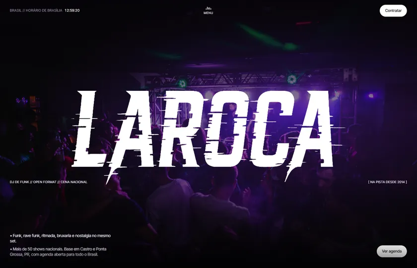 DJ Laroca, site · música: tela inicial